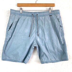 Hurley Hybrid Board Shorts Mens L Blue Texture Drawstring Swim Surf
